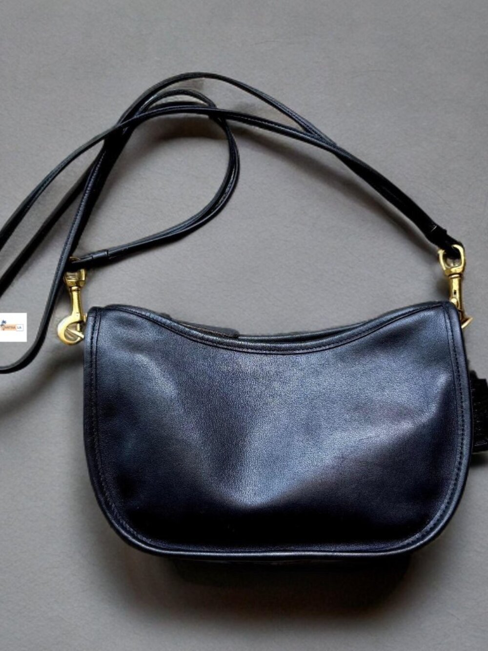 Coach Vintage Black Leather Swinger Crossbody Bag 2837 USA - Picture 2 of 9